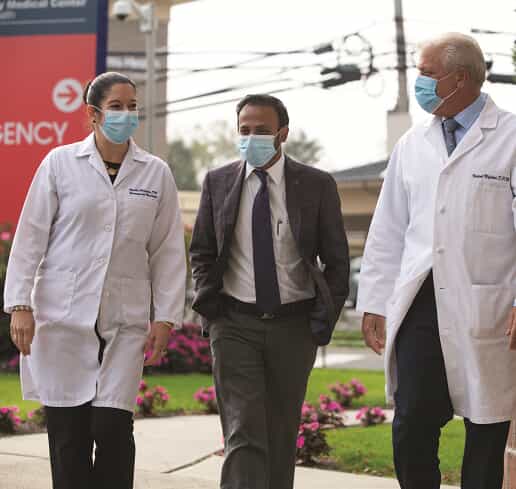 Nicole Maguire, DO, FACEP, Program Director for Emergency Medicine; Vinod Nookala, MD, FACP, Program Director for Internal Medicine; and Vincent J. Migliori, DPM, FACFAS, Program Director for Podiatry